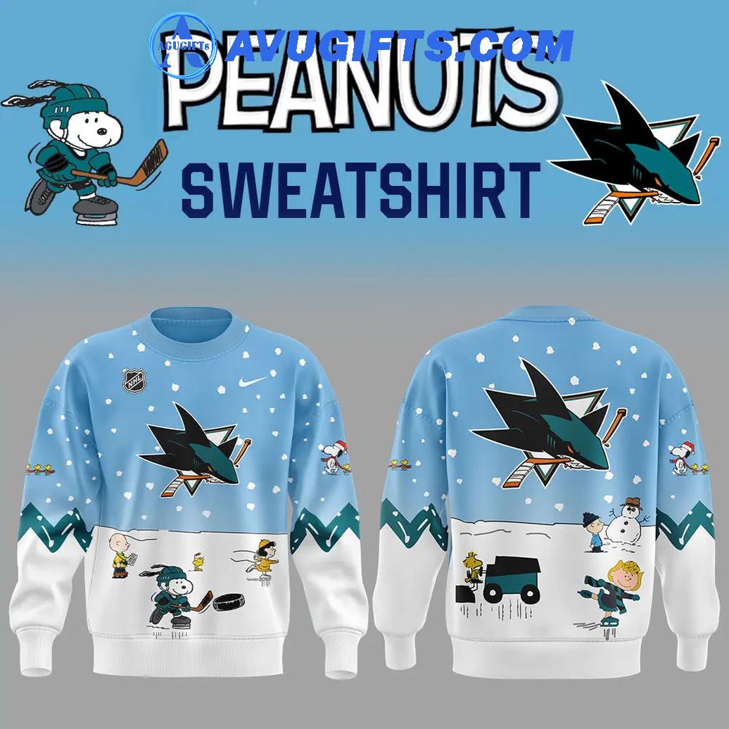 San Jose Sharks Peanuts Snoopy Holiday For Fan Edition Sweater Avugifts